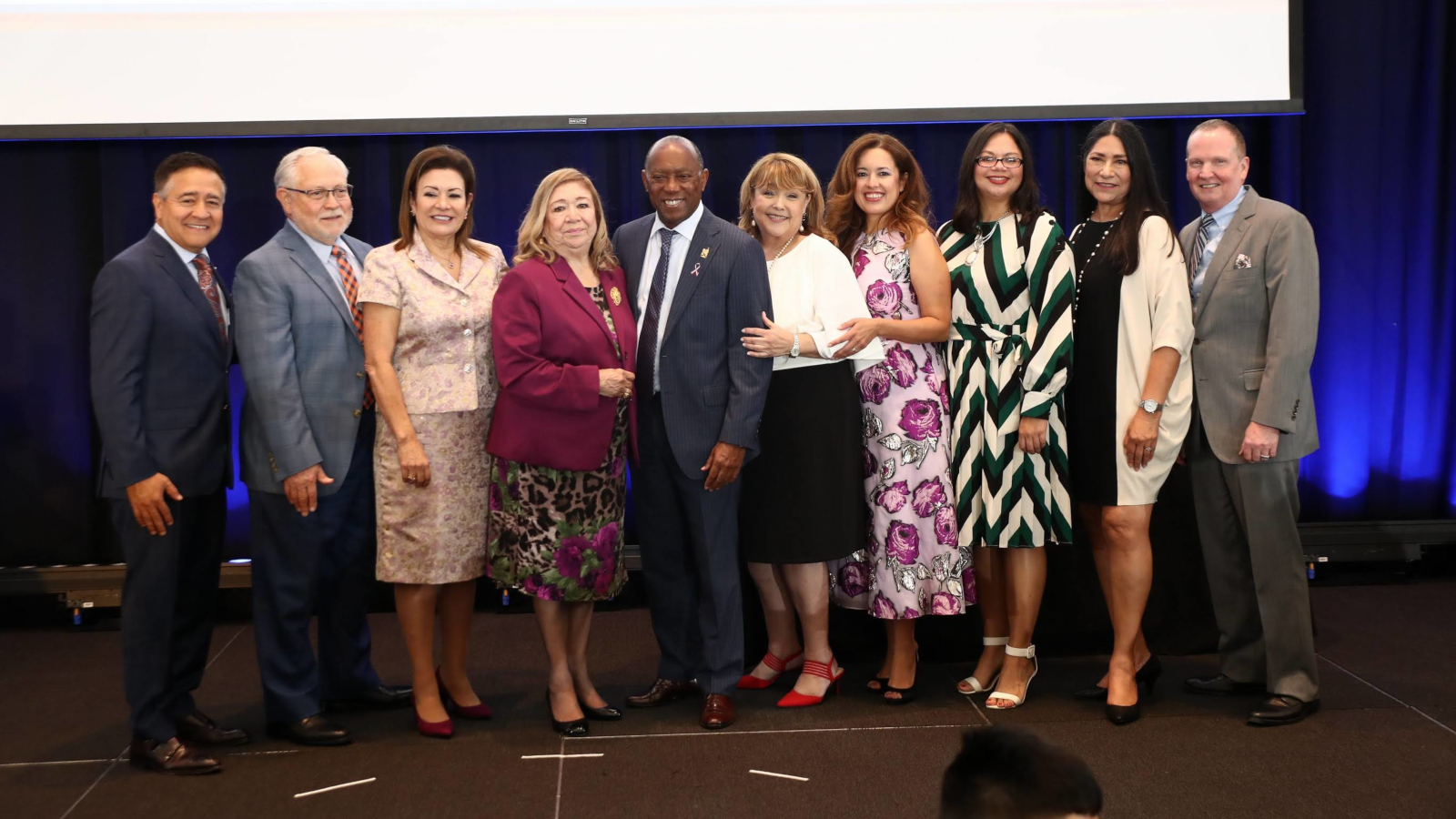 Presenters and honorees onstage at the fourth-annual Comcast Hispanic Hero Awards.