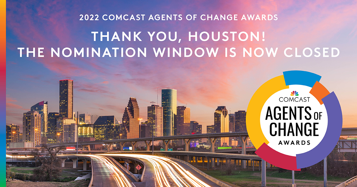 The 2022 Comcast Agents of Change award logo.