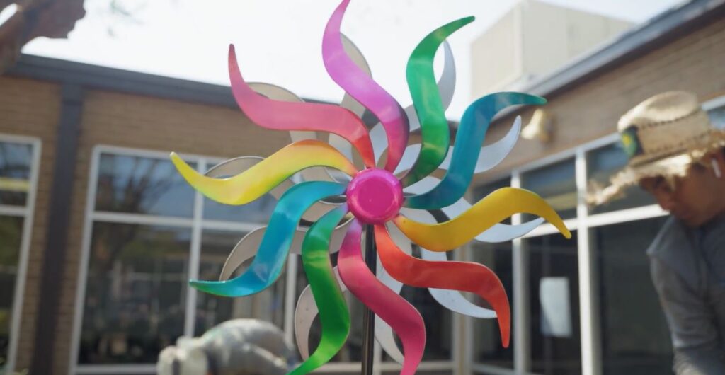 Pinwheel in school's garden