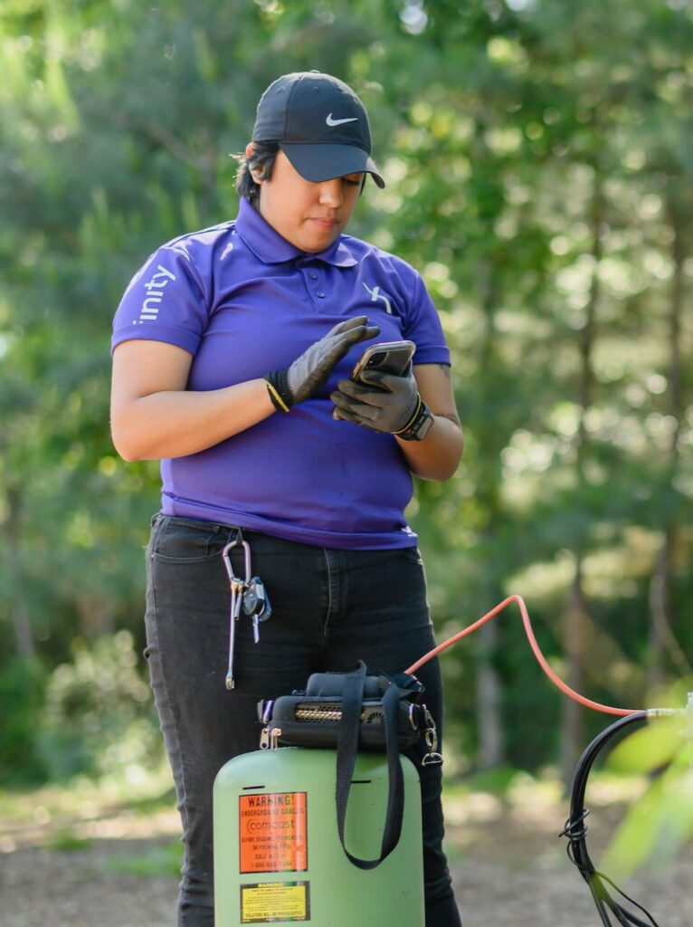 An Xfinity technician checks the network.