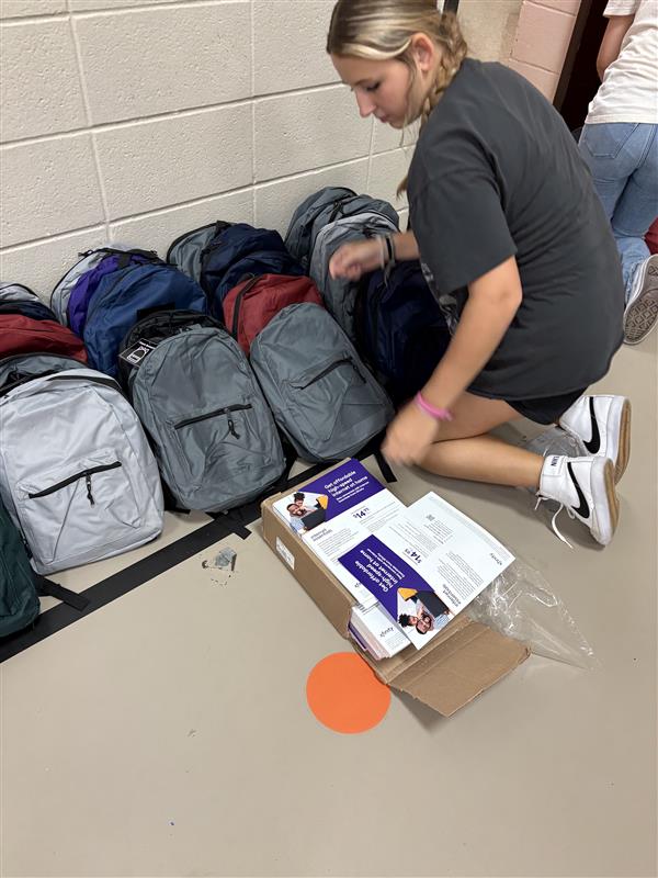 Photo of Alvin ISD backpack donations
